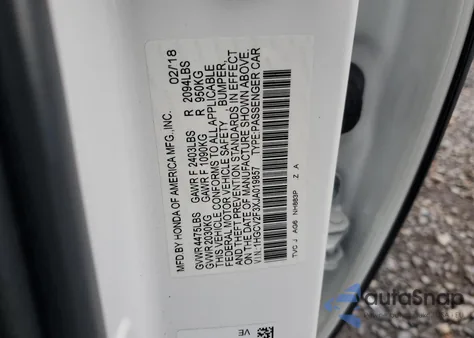 2018 Honda Accord Sport from USA, damaged, VIN 1HGCV2F3XJA019857